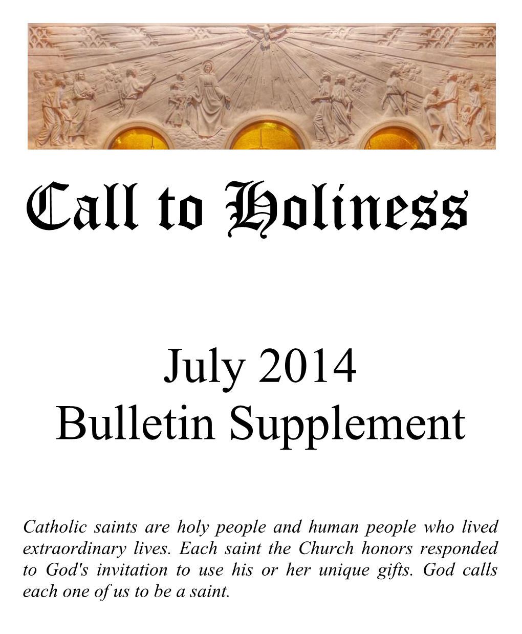 Call to Holiness