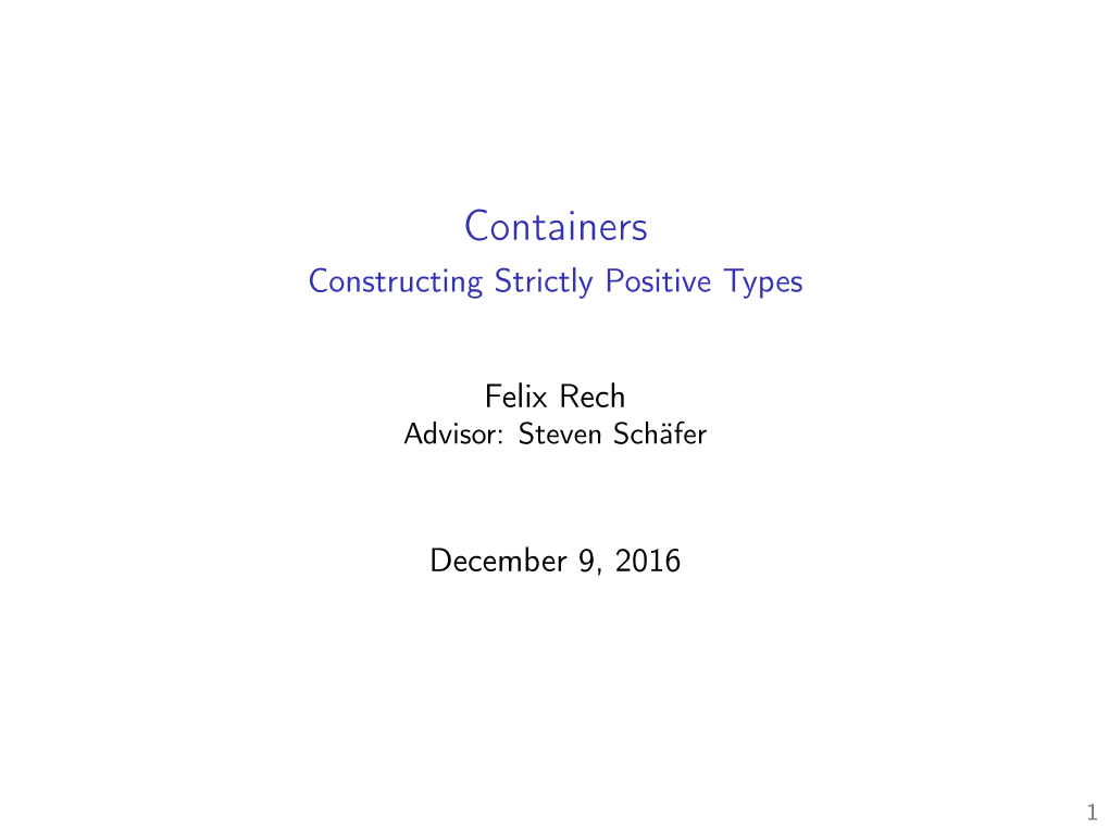 Containers Constructing Strictly Positive Types