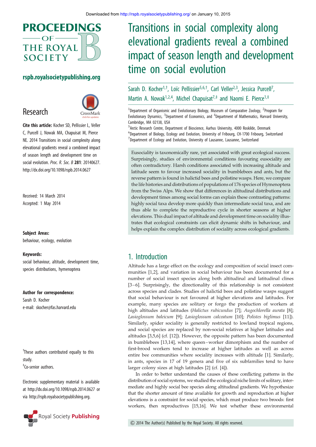 Transitions in Social Complexity Along Elevational Gradients Reveal A