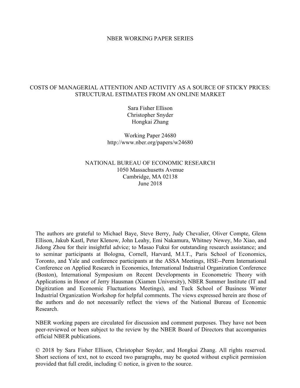 Costs of Managerial Attention and Activity As a Source of Sticky Prices: Structural Estimates from an Online Market