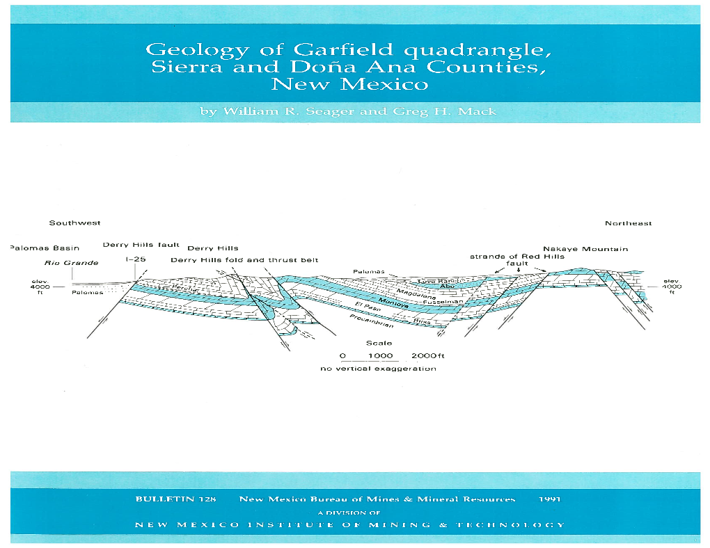 Geology of Garfield Quadrangle, Sierra and Dona Ana Counties, New Mexico