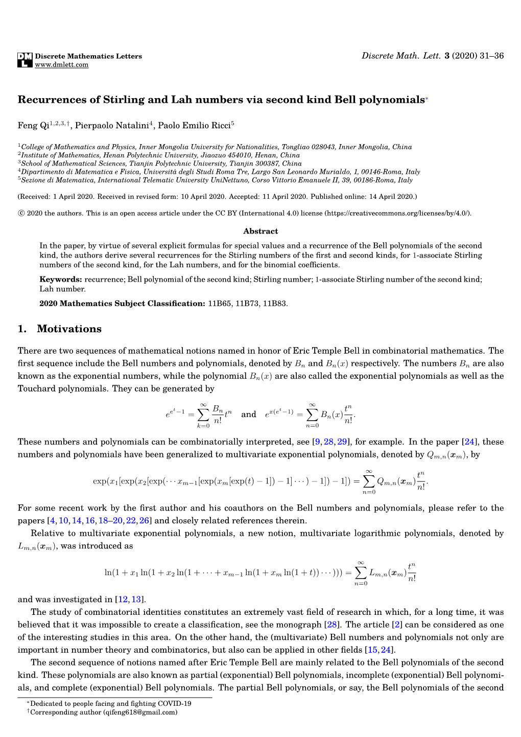 Recurrences of Stirling and Lah Numbers Via Second Kind Bell Polynomials∗