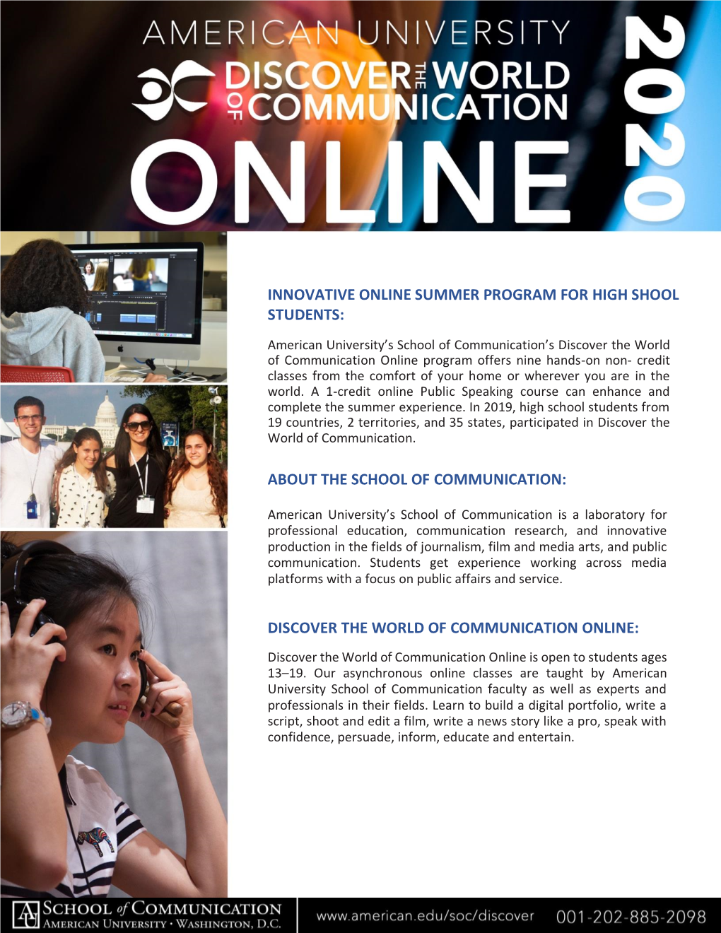 Innovative Online Summer Program for High Shool Students
