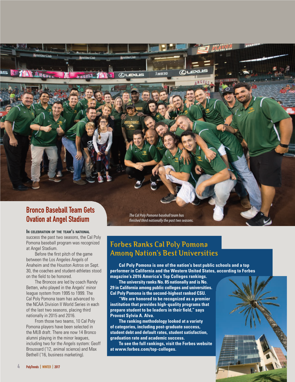 Bronco Baseball Team Gets Ovation at Angel Stadium