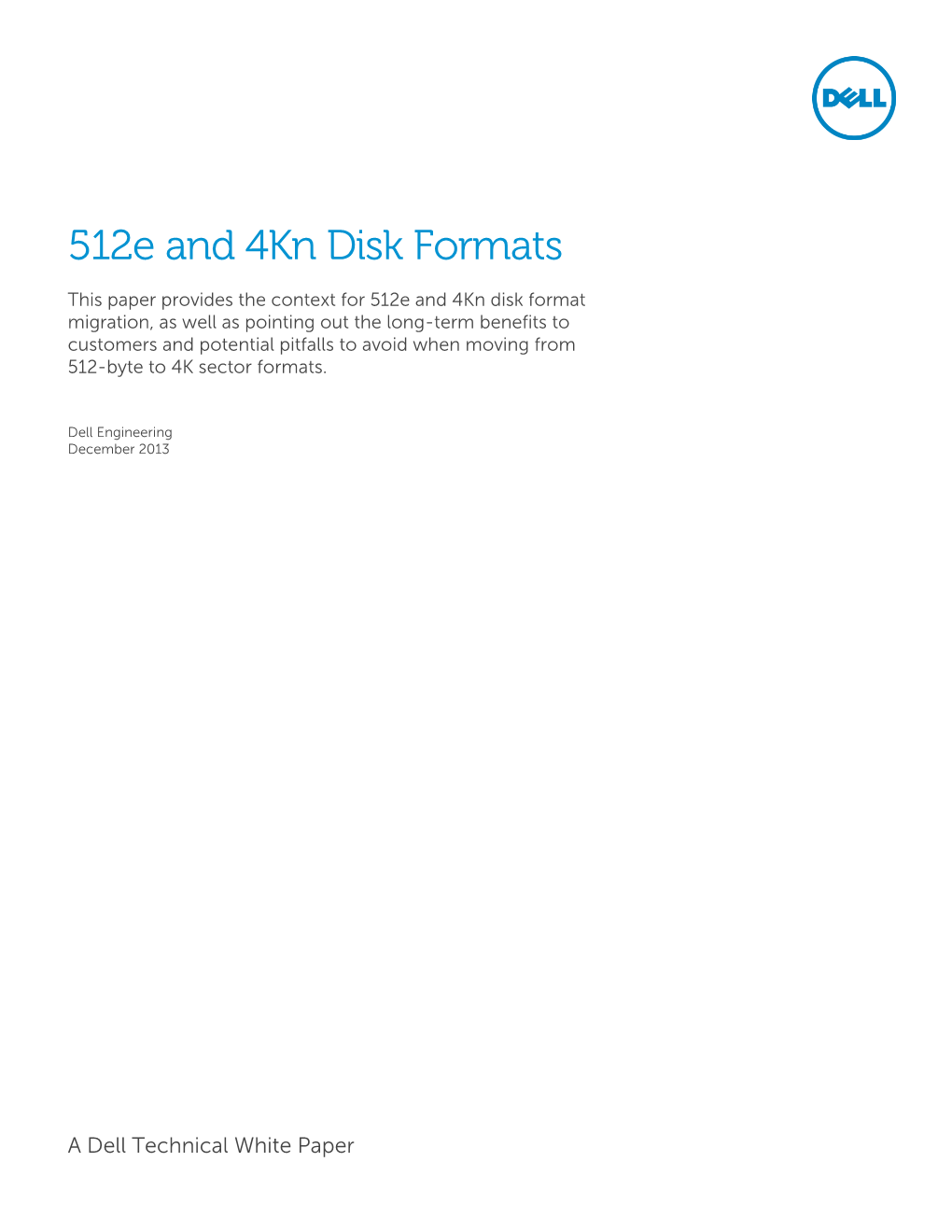 512E and 4Kn Disk Formats