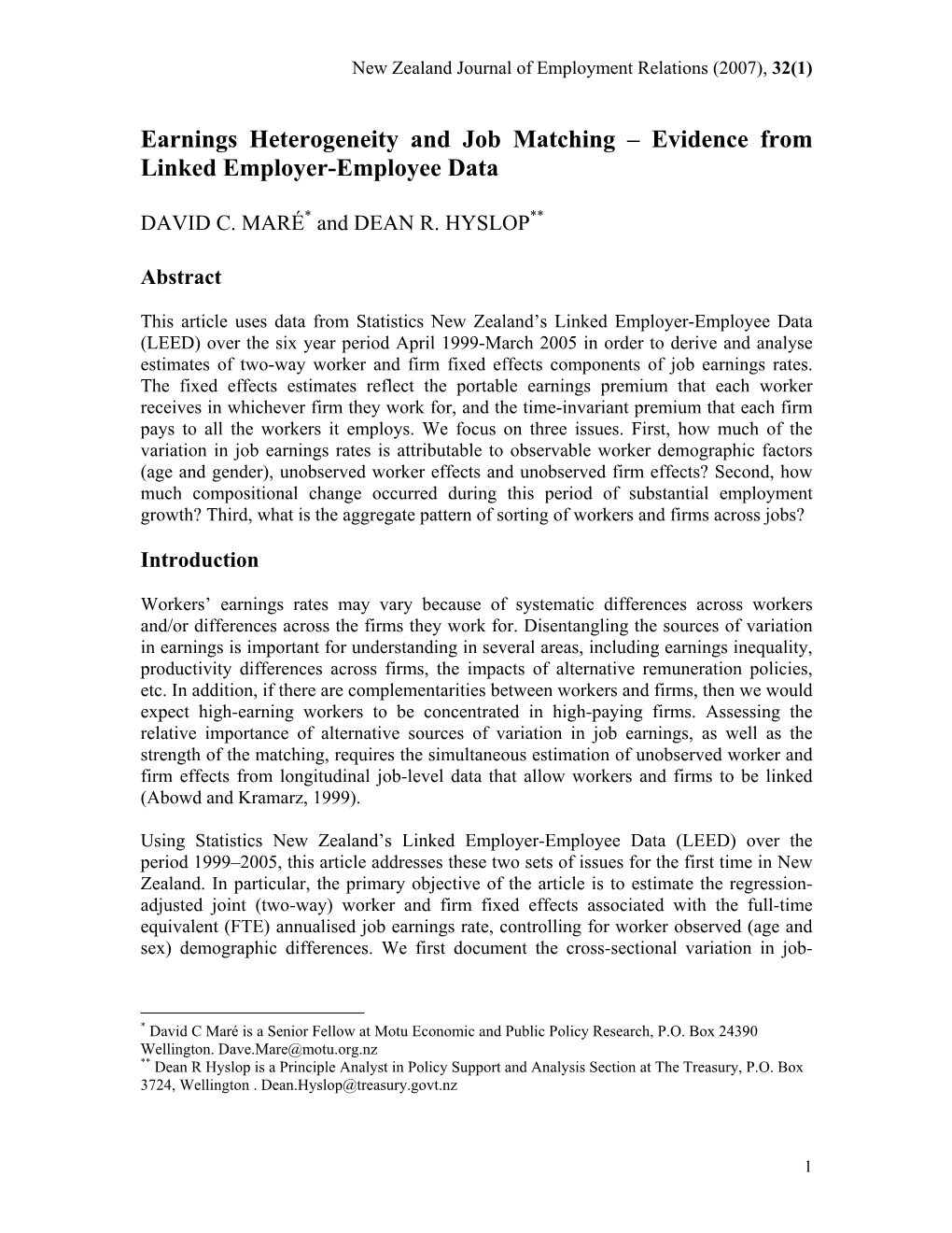 Evidence from Linked Employer-Employee Data