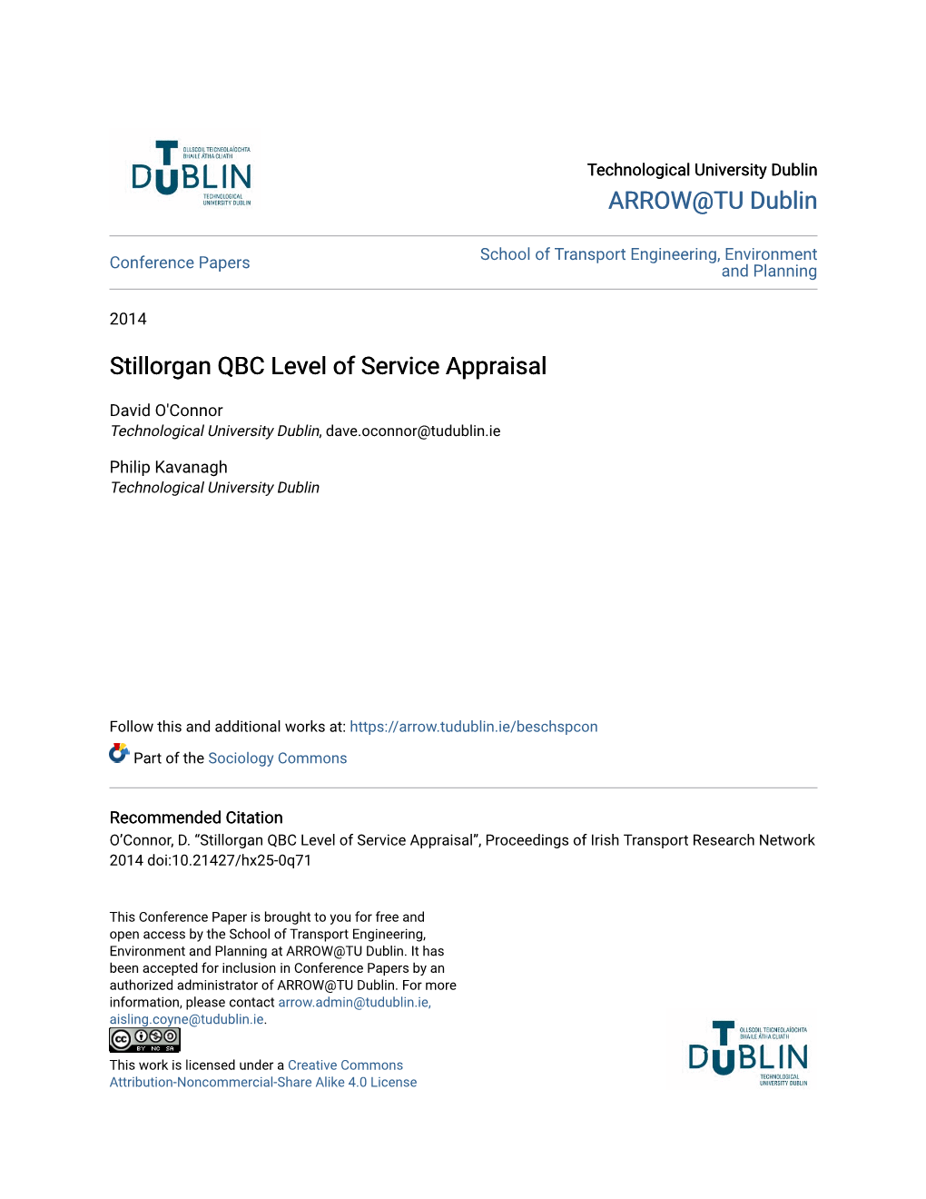 Stillorgan QBC Level of Service Appraisal