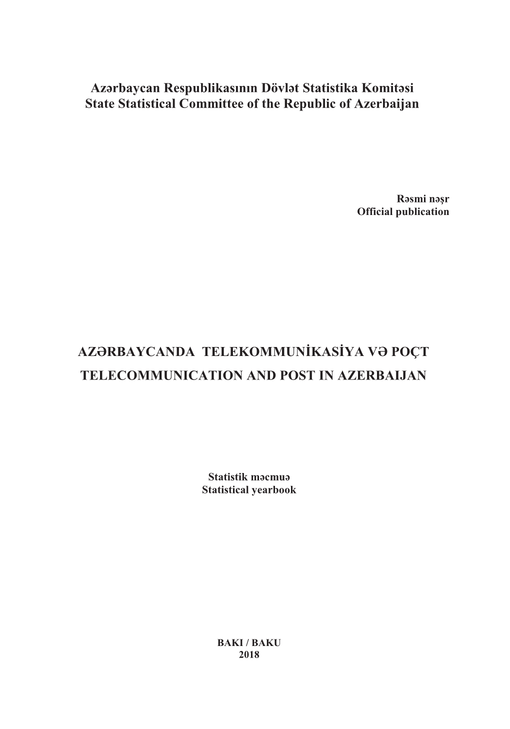 Azərbaycan Respublikasının Dövlət Statistika Komitəsi State