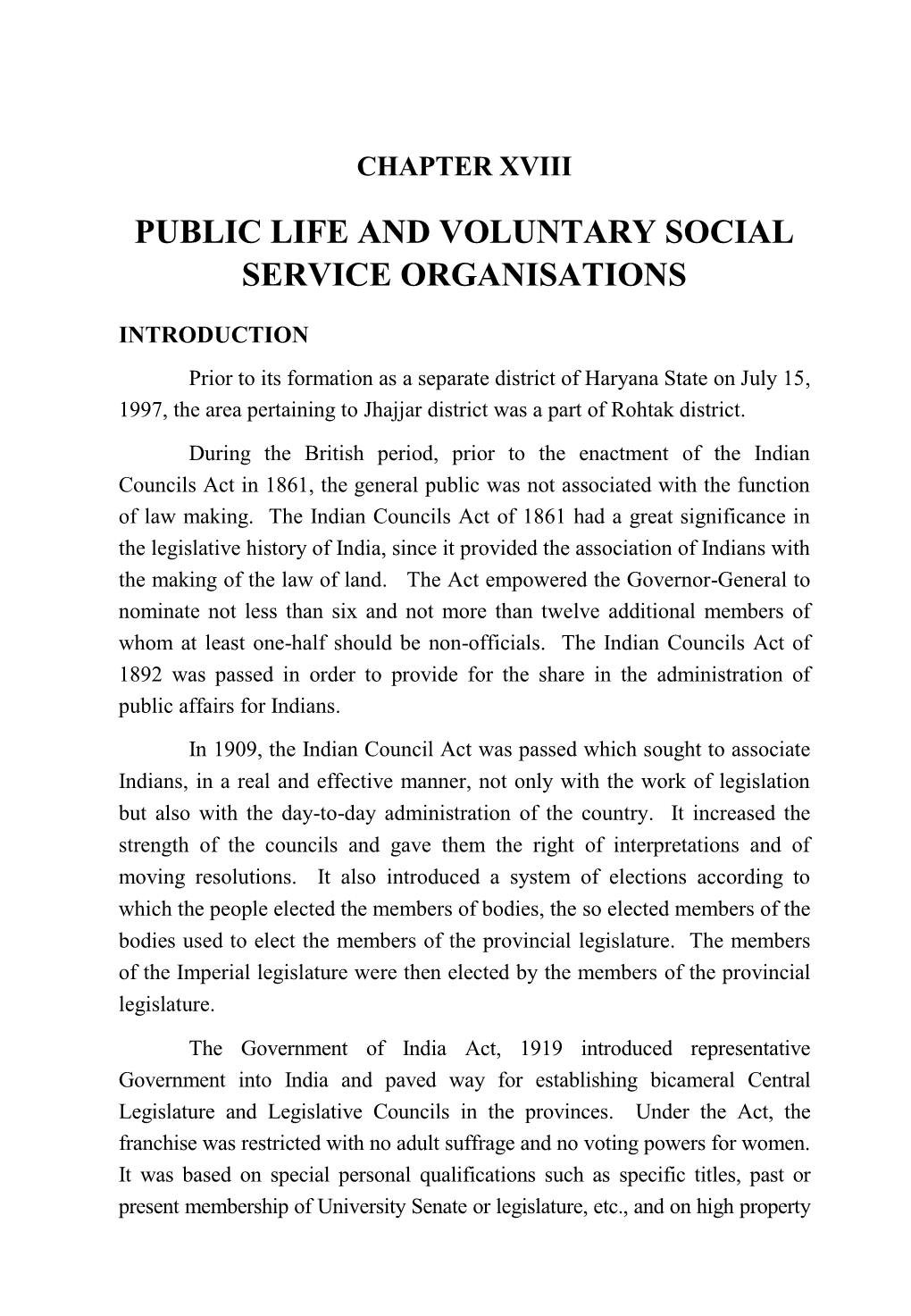 Public Life and Voluntary Social Service Organisations