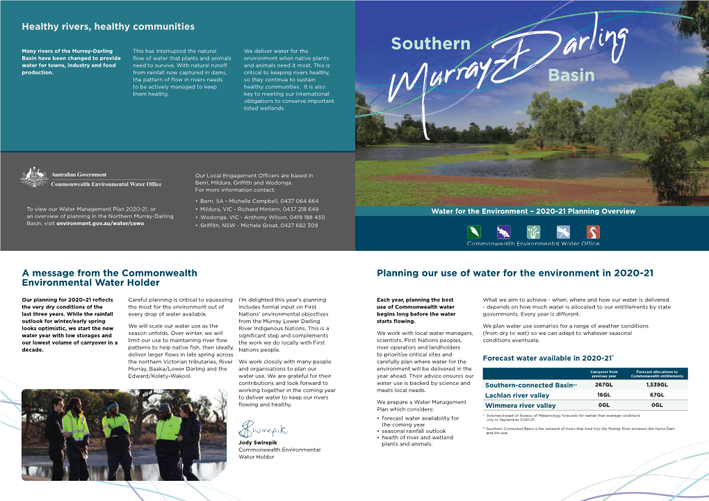 Southern Murray-Darling Basin Water for the Environment