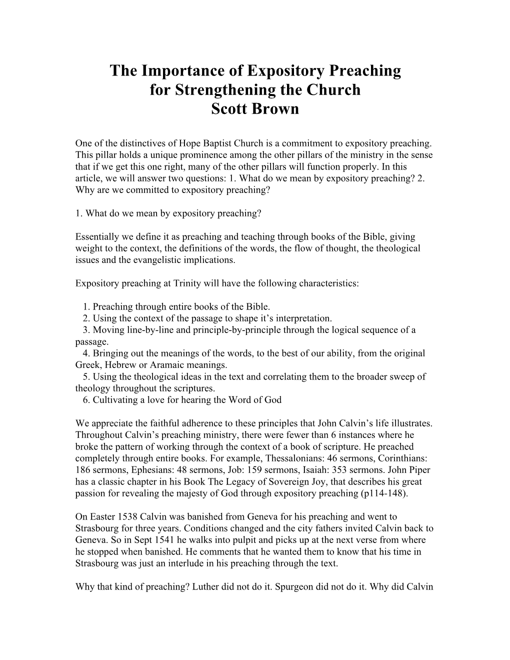 The Importance of Expository Preaching for Strenghthening The