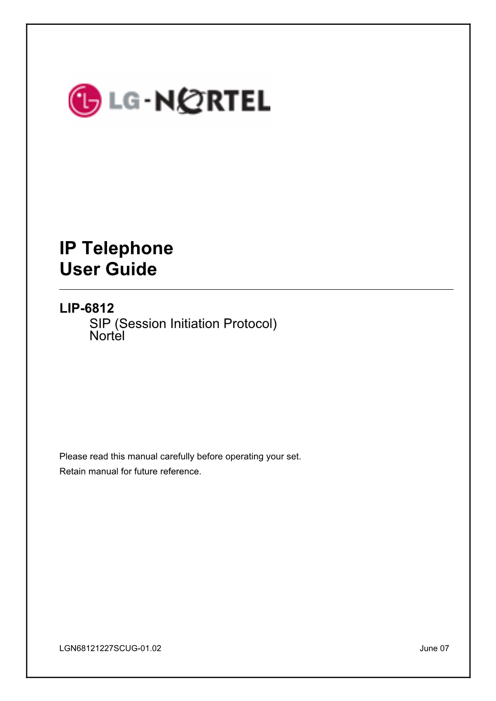 LG-Nortel 6812 IP Phone User Guide