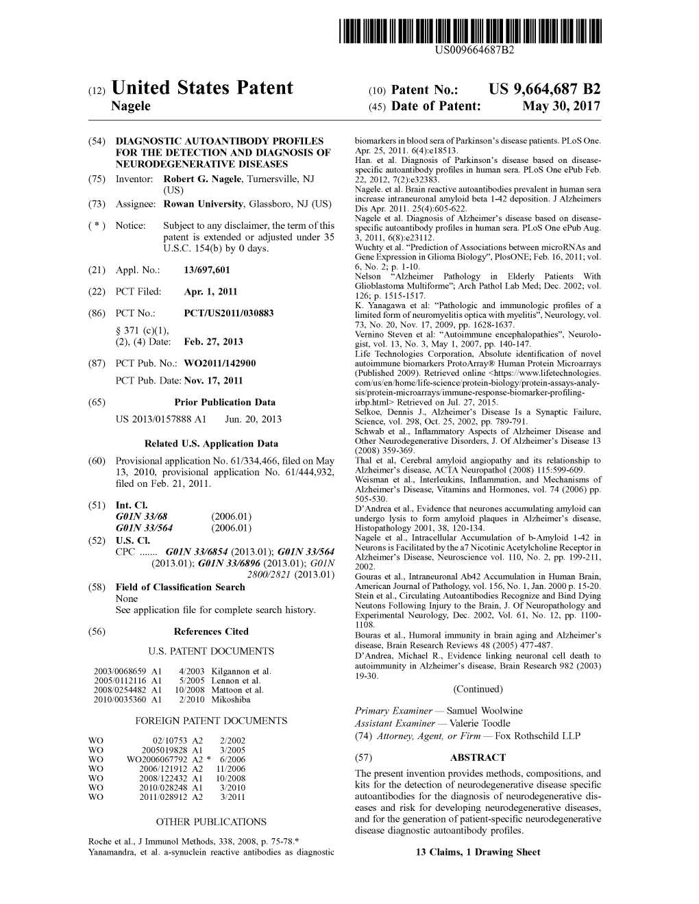 (12) United States Patent (10) Patent No.: US 9,664,687 B2 Nagele (45) Date of Patent: May 30, 2017