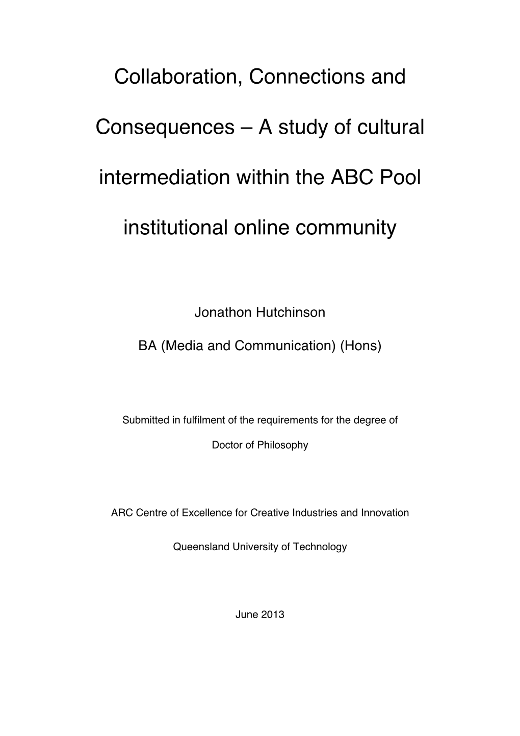 A Study of Cultural Intermediation Within the ABC Pool Institutional