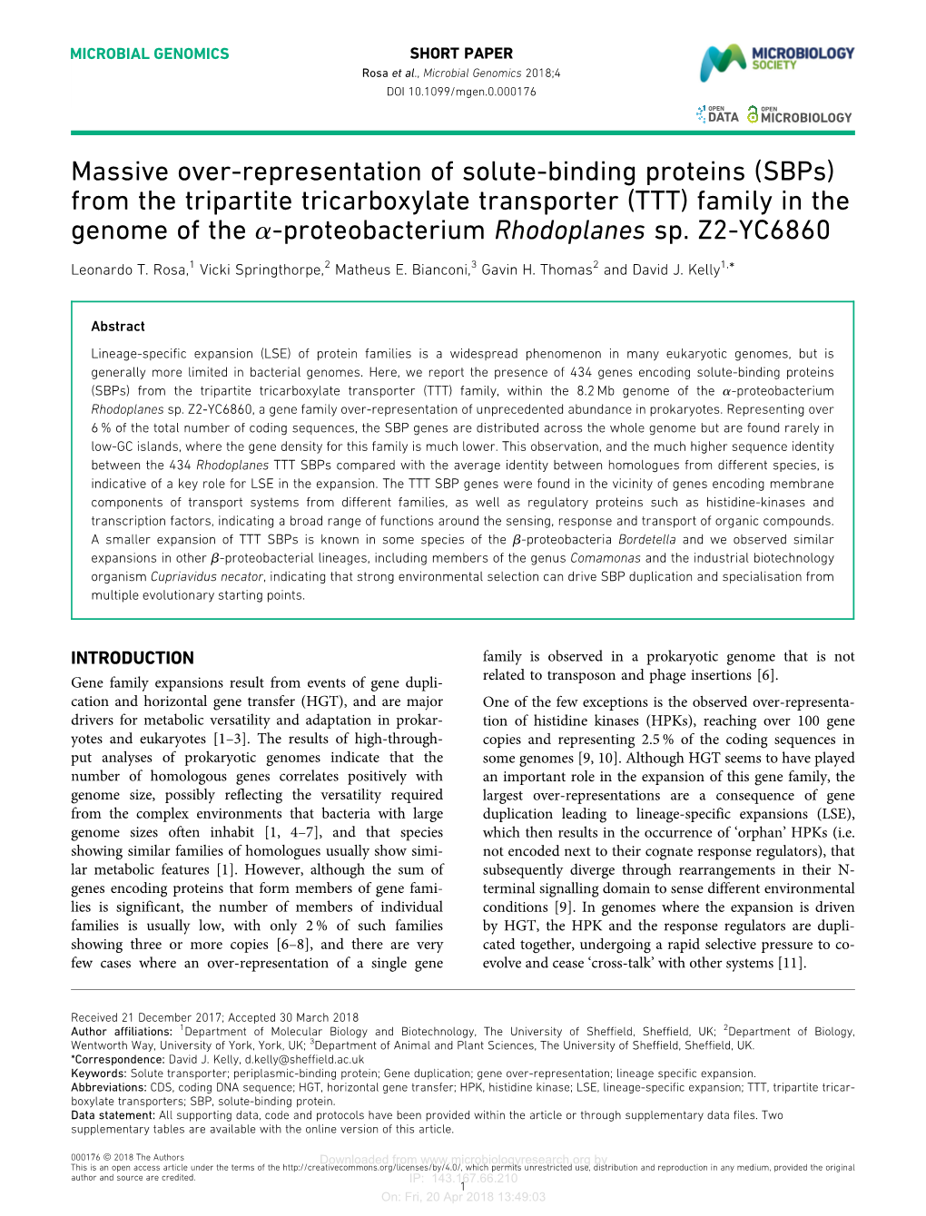 Massive Over-Representation of Solute