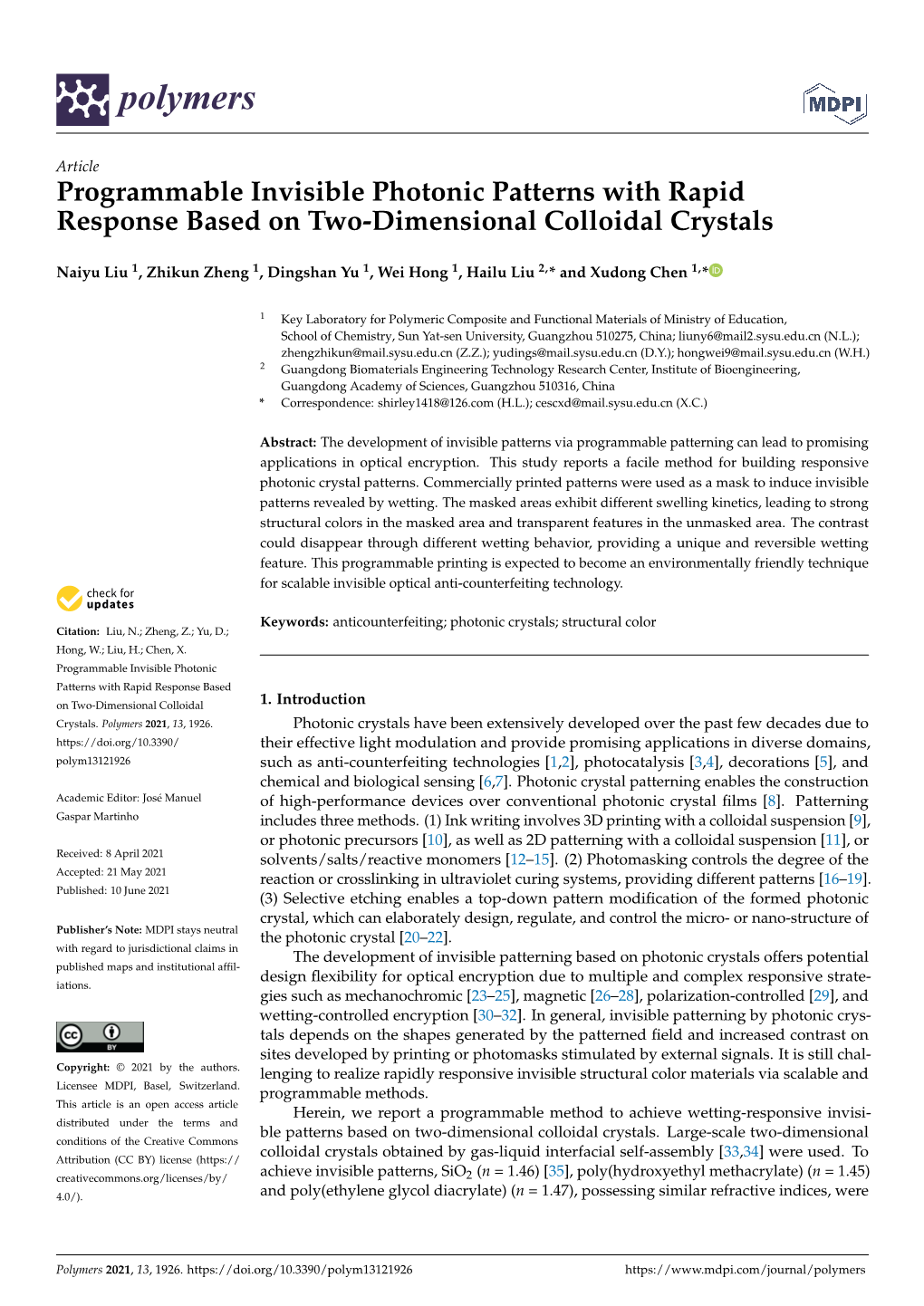 Programmable Invisible Photonic Patterns with Rapid Response Based on Two-Dimensional Colloidal Crystals