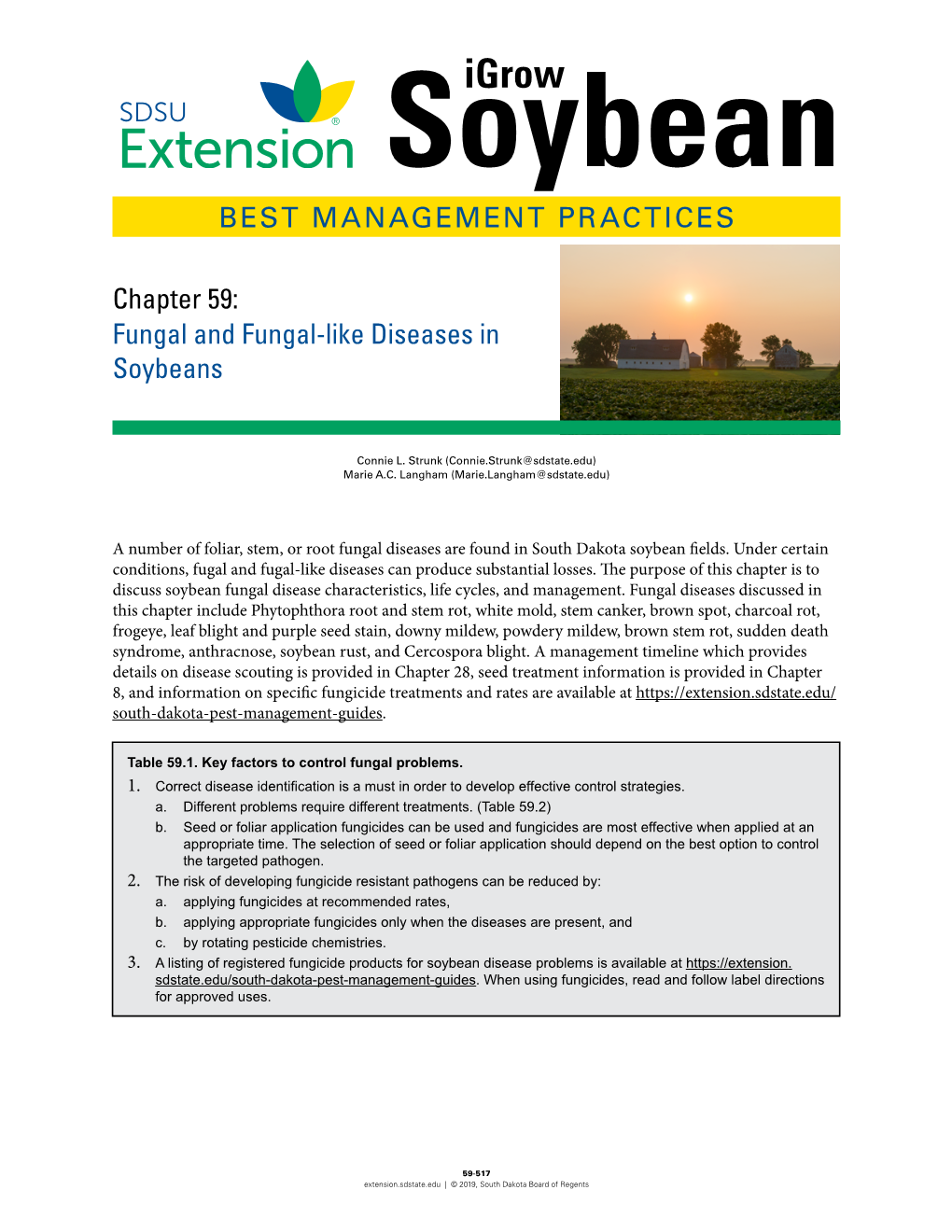 Fungal and Fungal-Like Diseases in Soybeans