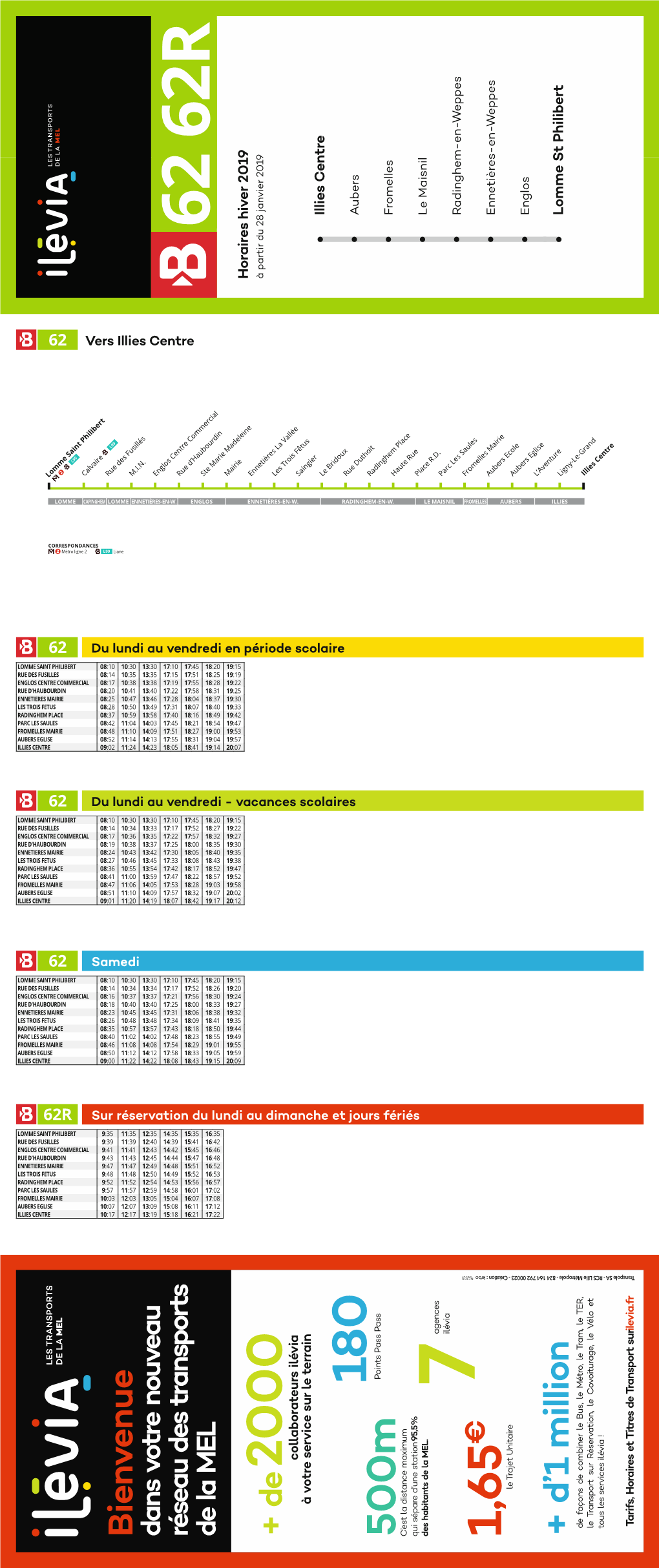 62R CORRESPONDANCES 62 62 62 ■ Lomme Saint Philibert 62 LES TRANSPORTS