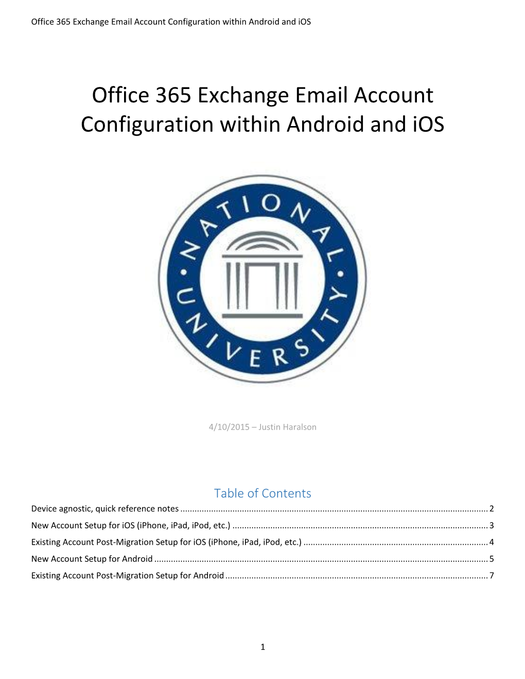 Office 365 Exchange Email Account Configuration Within Android and Ios