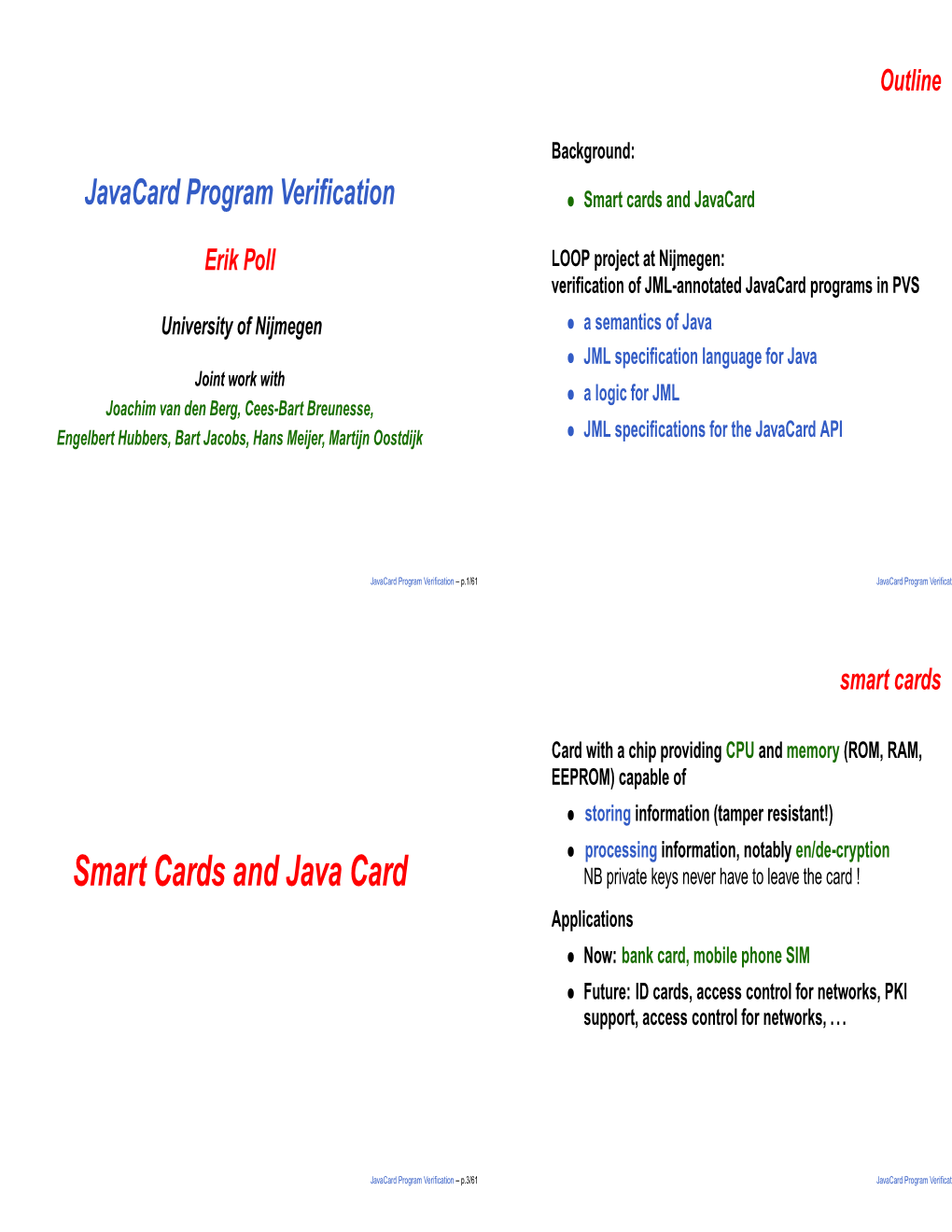 Smart Cards and Java Card