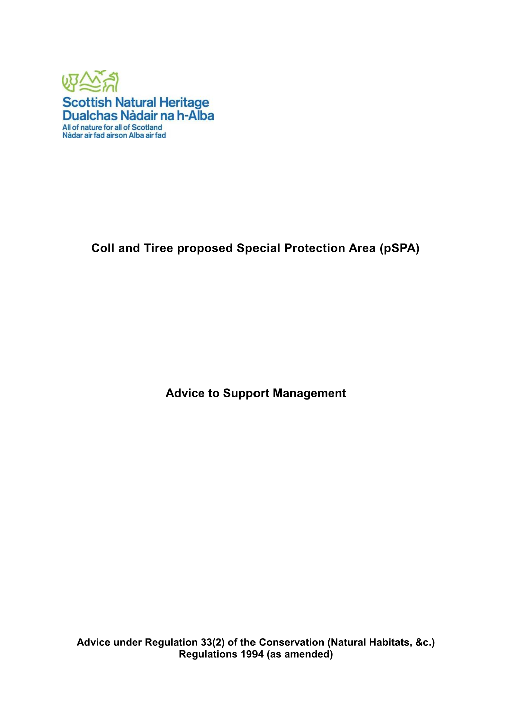 Coll and Tiree Proposed Special Protection Area (Pspa)