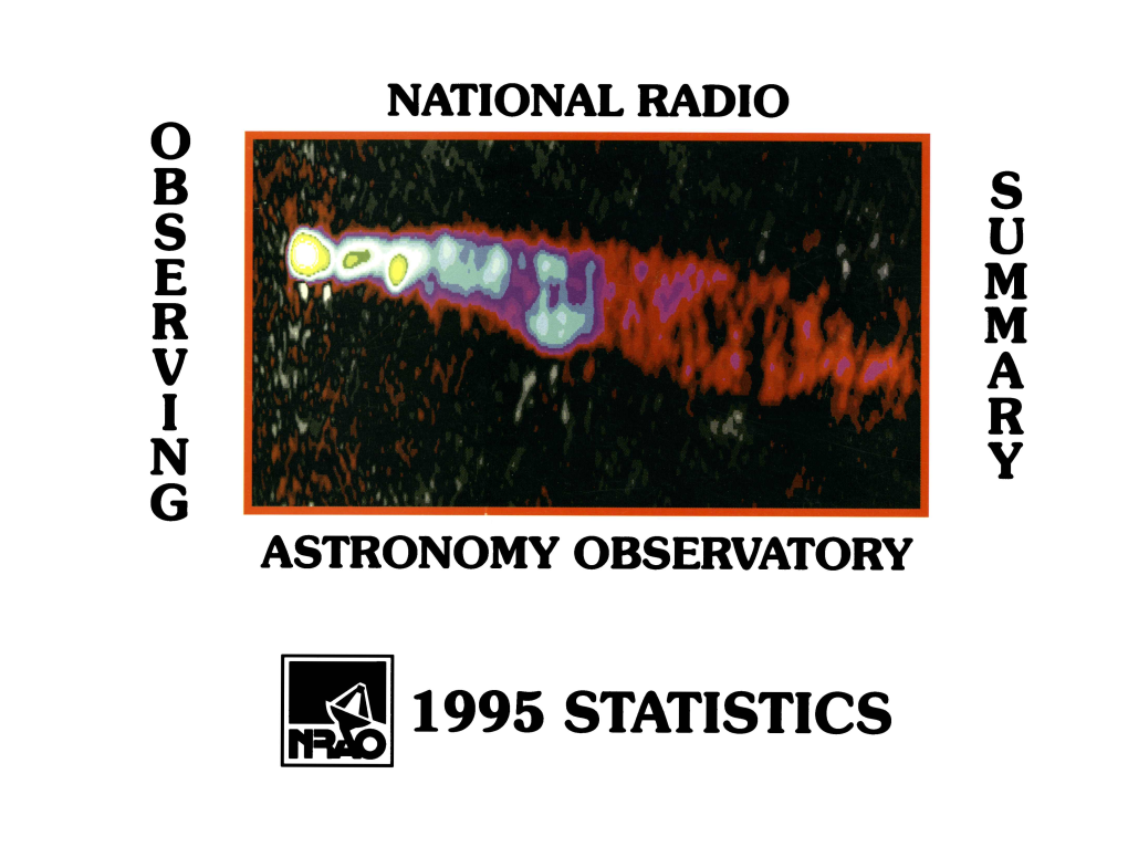 1995 STATISTICS Front of Card: VLBA Image of the Radio Jet at the Center of the Galaxy 3C120