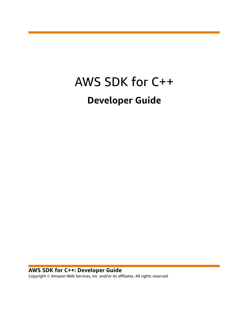 AWS SDK for C++ Developer Guide