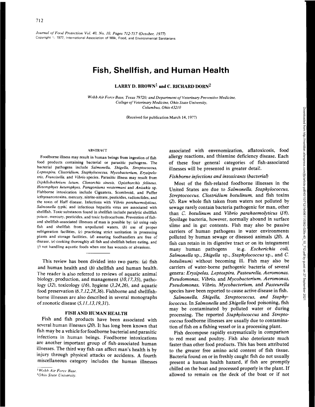 Fish, Shellfish, and Human Health