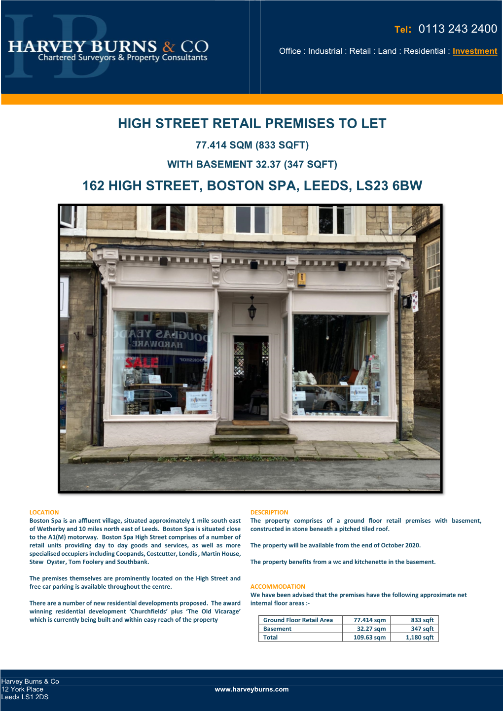 High Street Retail Premises to Let 162 High Street, Boston