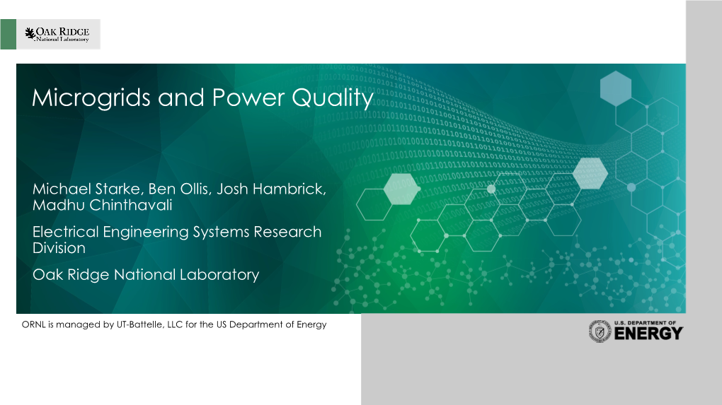 Microgrids and Power Quality