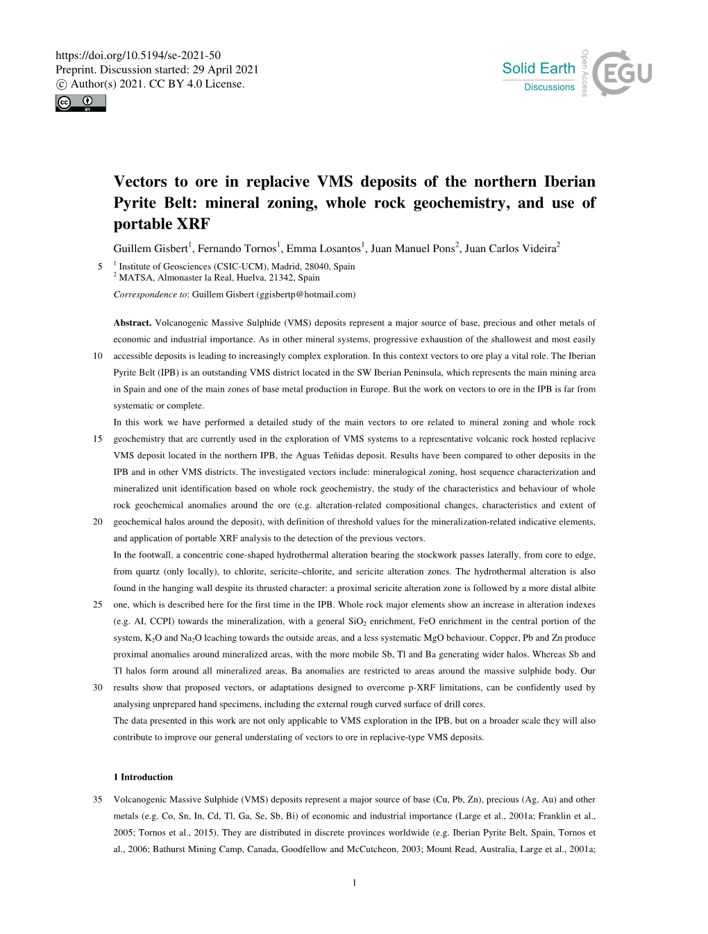 Vectors to Ore in Replacive VMS Deposits of the Northern Iberian