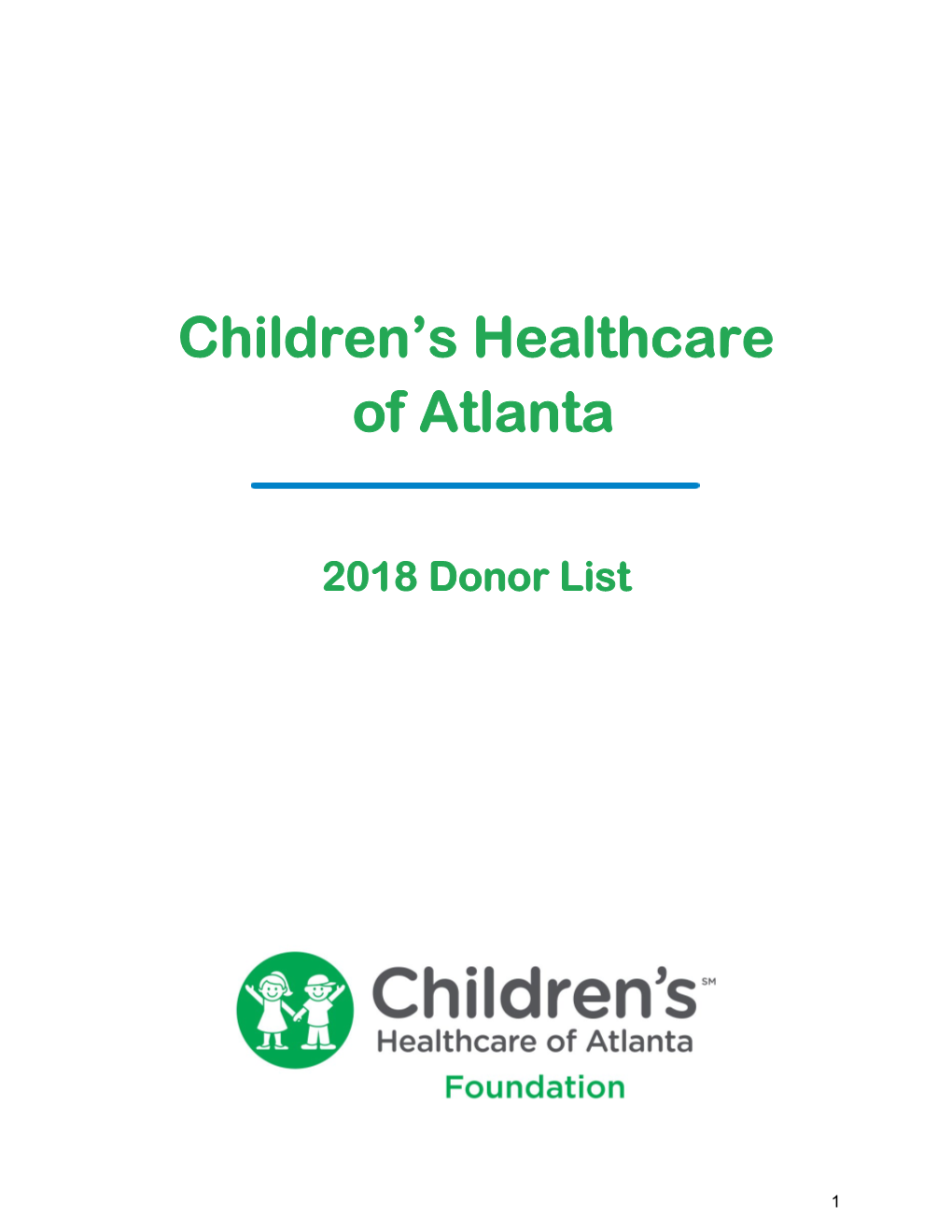 2018 Donor List