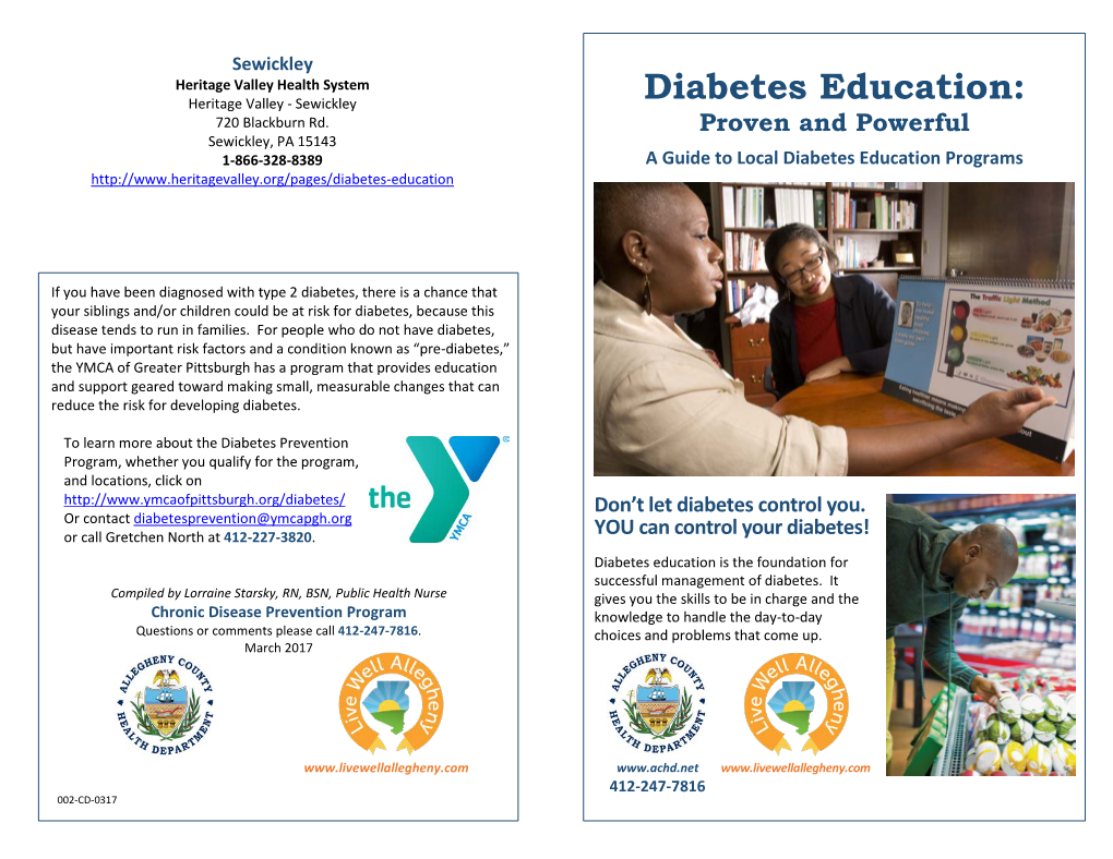 Diabetes Education : 720 Blackburn Rd