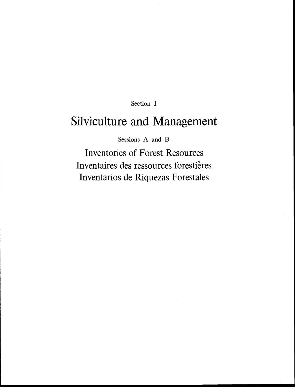 Silviculture and Management