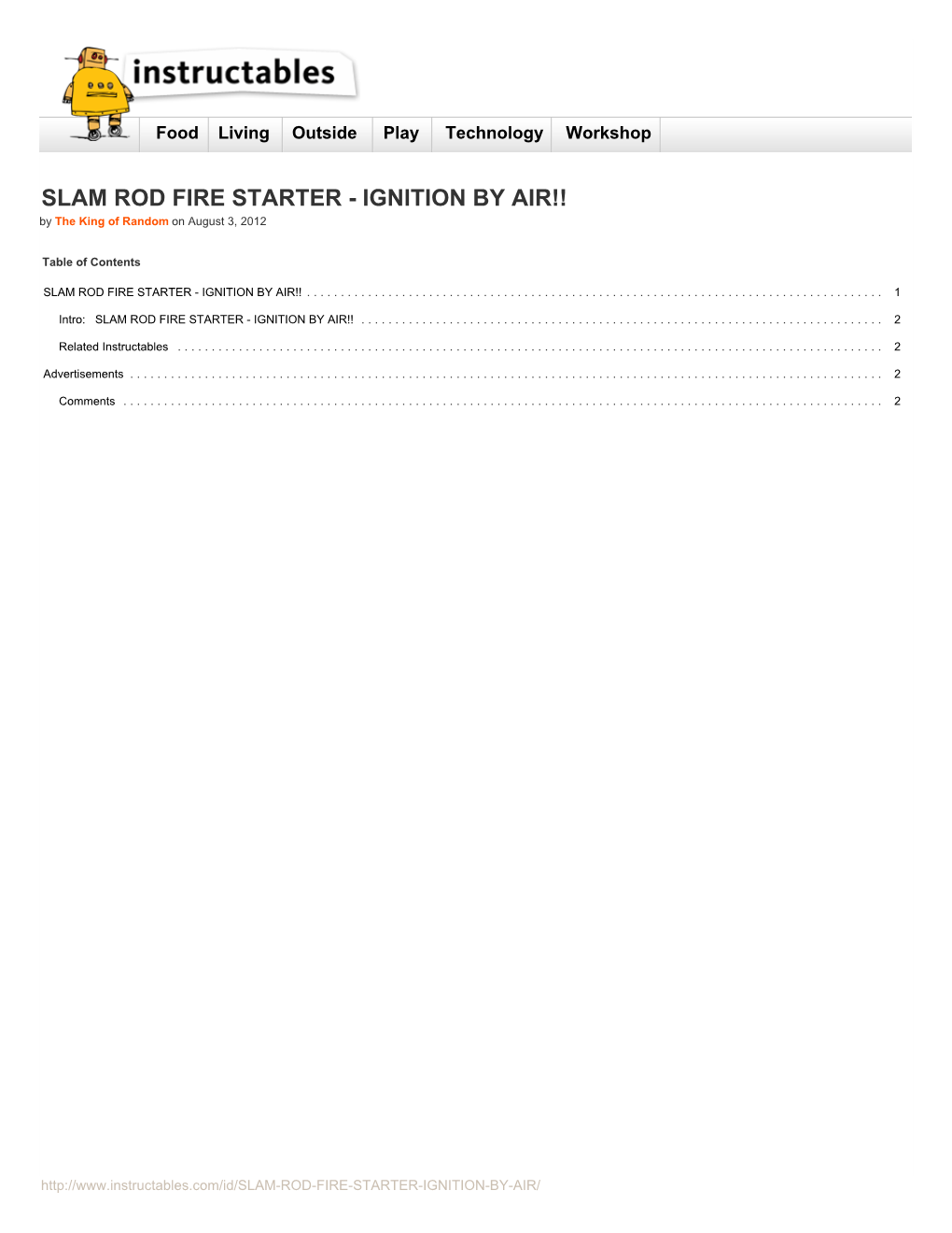 SLAM ROD FIRE STARTER - IGNITION by AIR!! by the King of Random on August 3, 2012