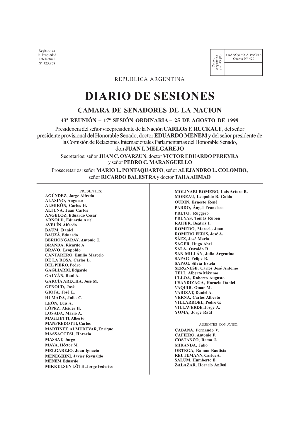 Diario De Sesiones