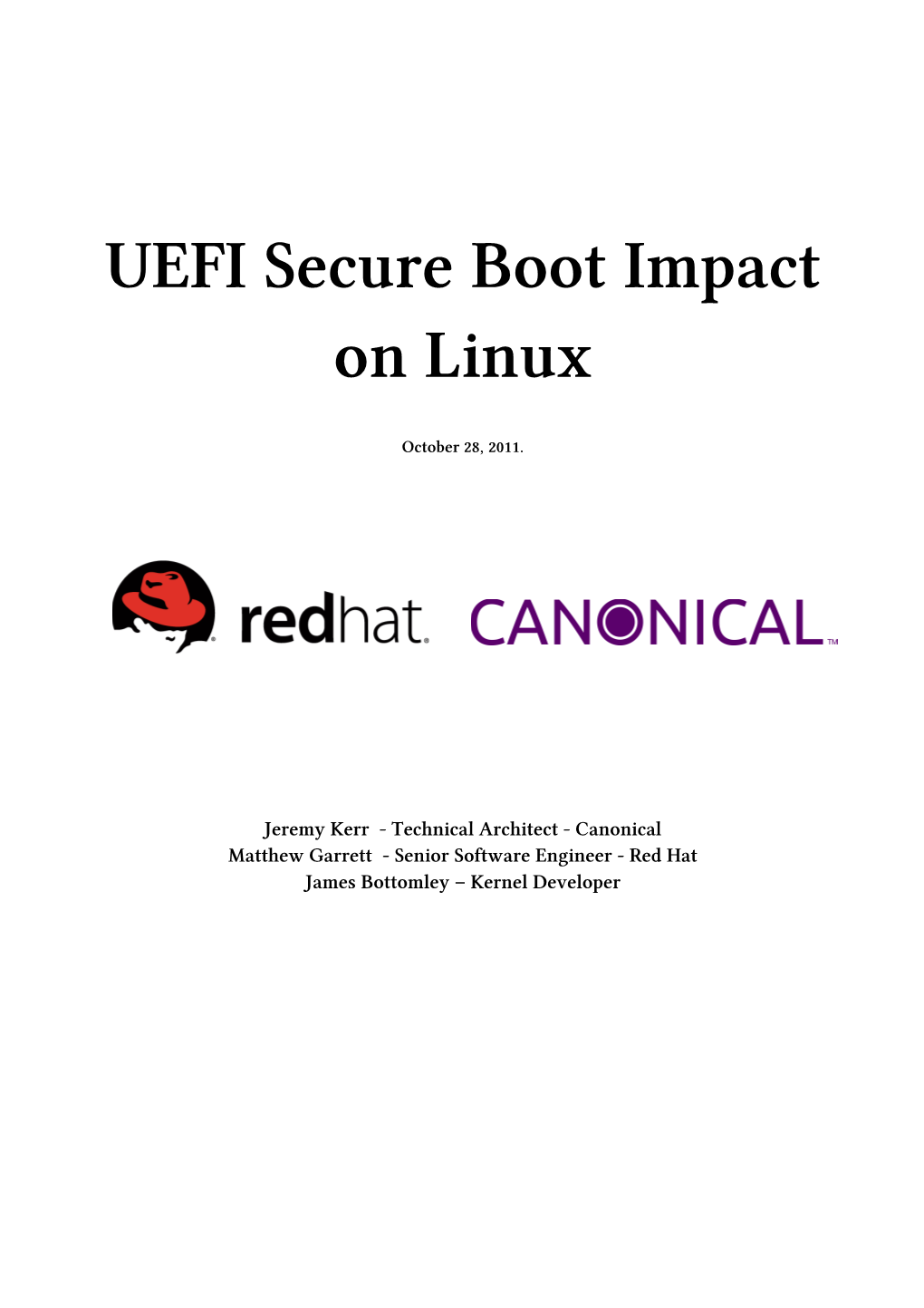 UEFI Secure Boot Imact on Linux