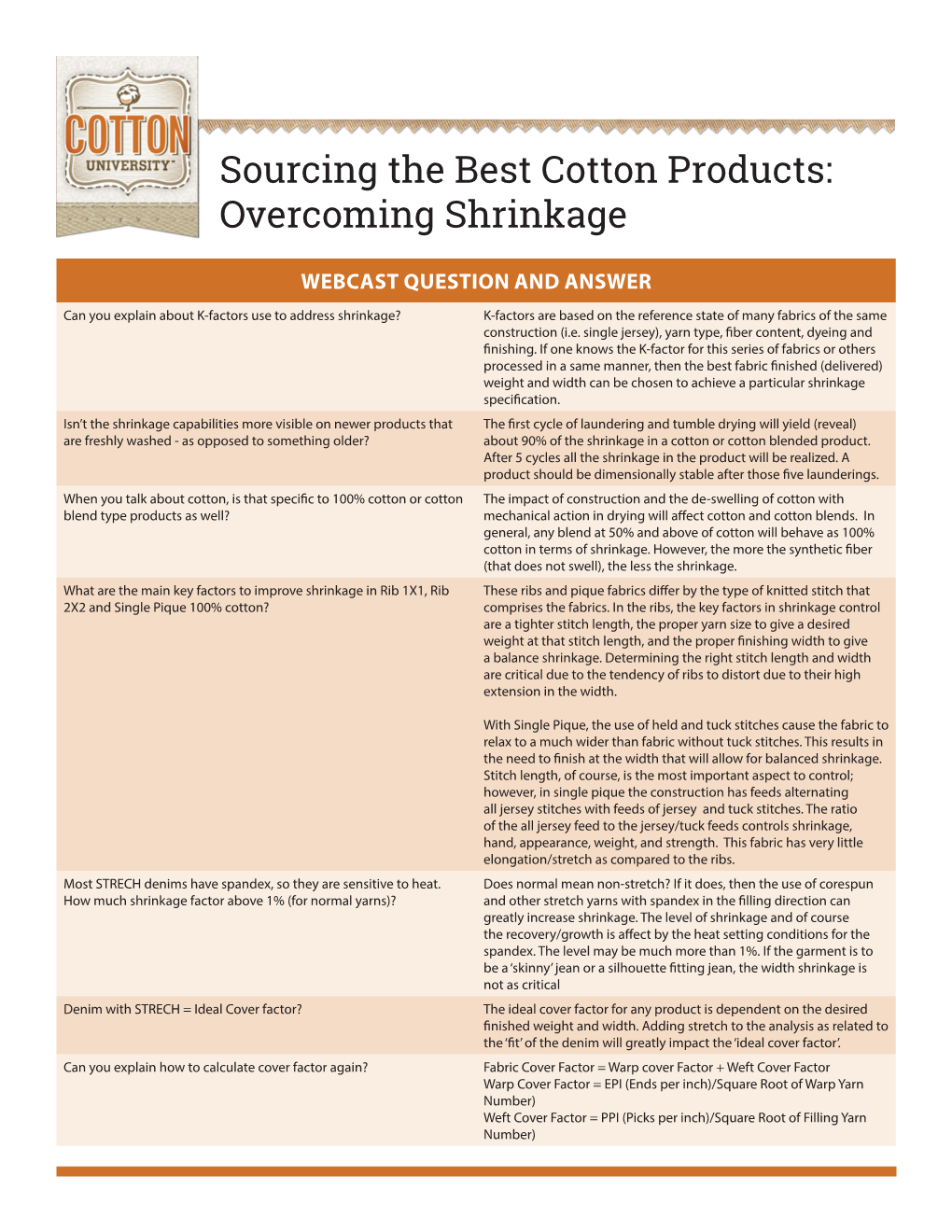 Sourcing the Best Cotton Products: Overcoming Shrinkage