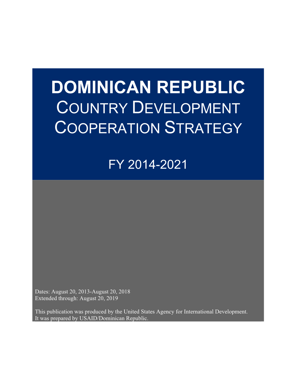 Dominican Republic Country Development Cooperation Strategy