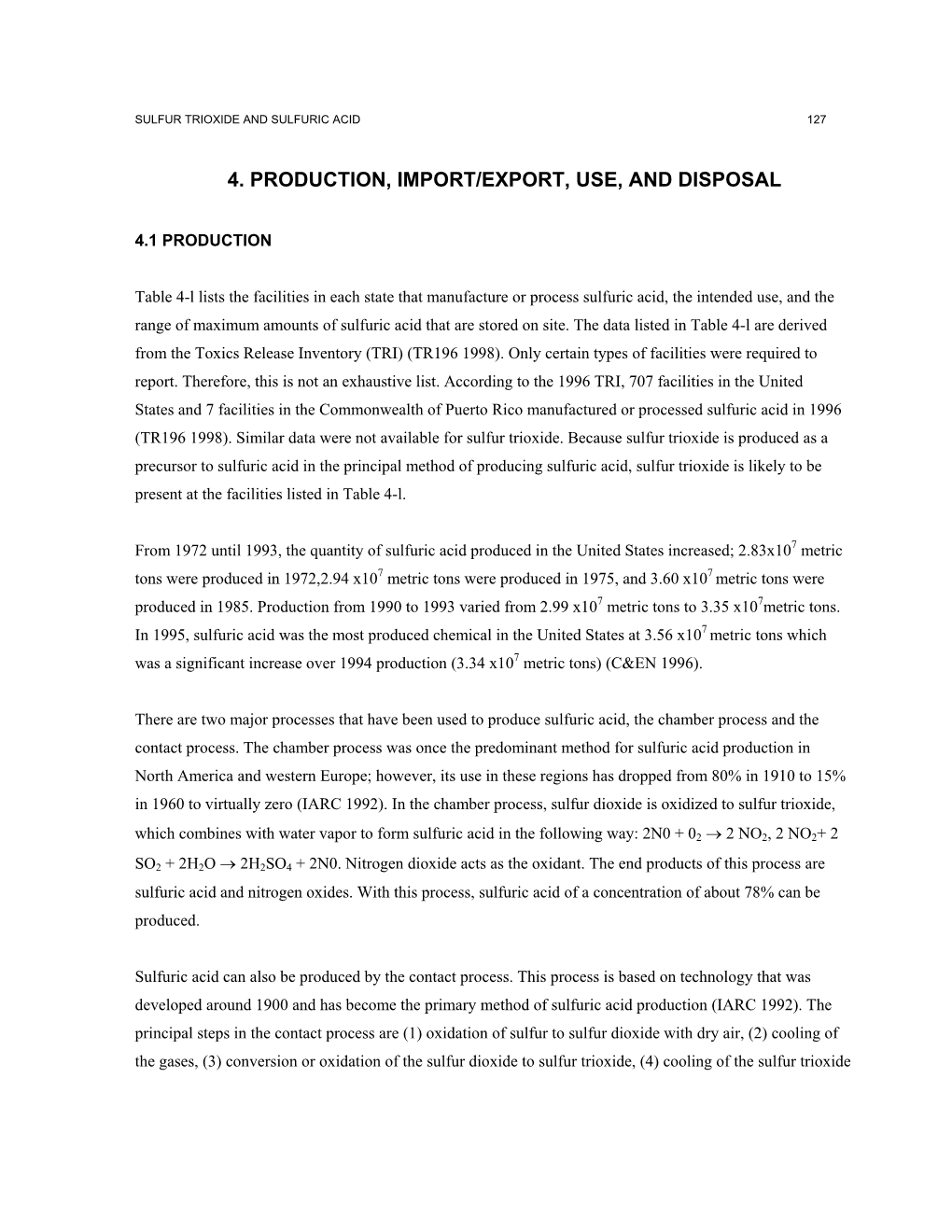 4. Production, Import/Export, Use, and Disposal