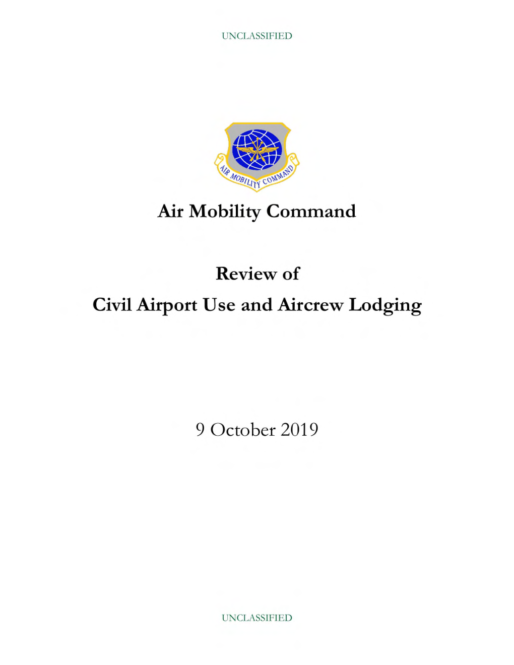 Air Mobility Command Review of Civil Airport Use and Aircrew Lodging.Pdf
