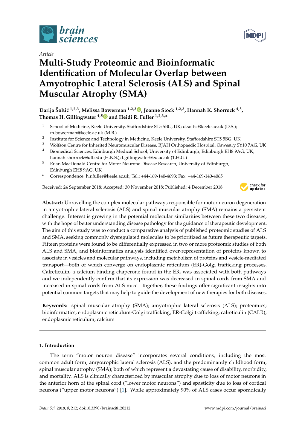 Multi-Study Proteomic and Bioinformatic Identification Of