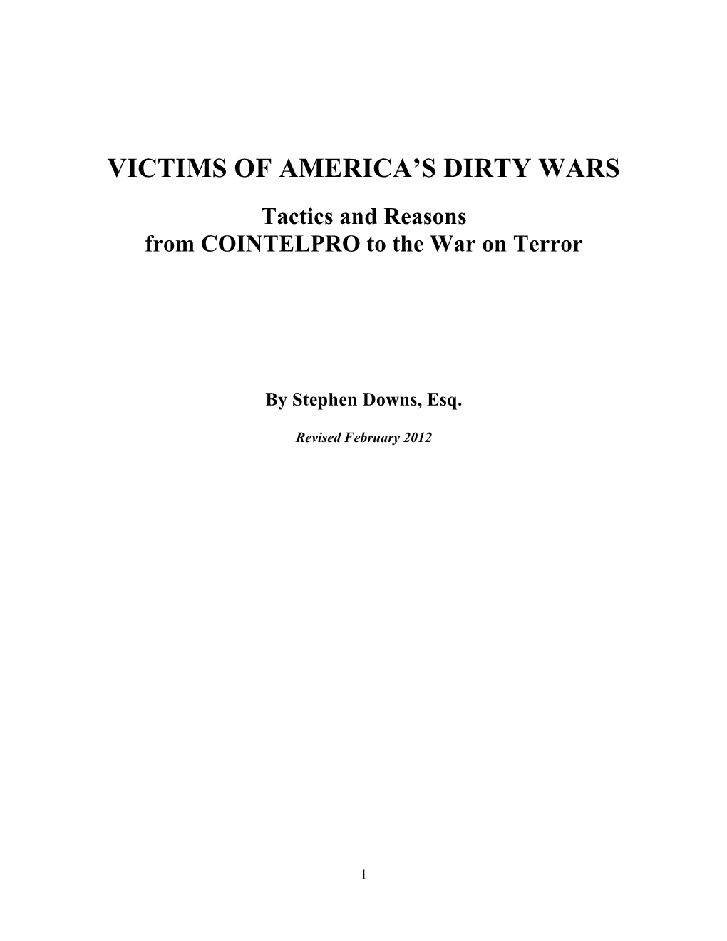 Victims of America's Dirty Wars