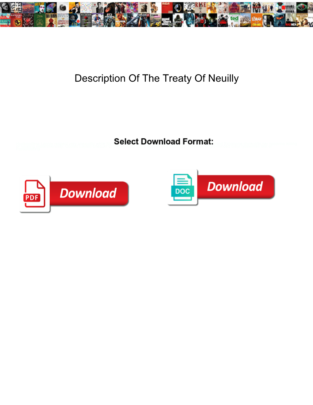 Description of the Treaty of Neuilly