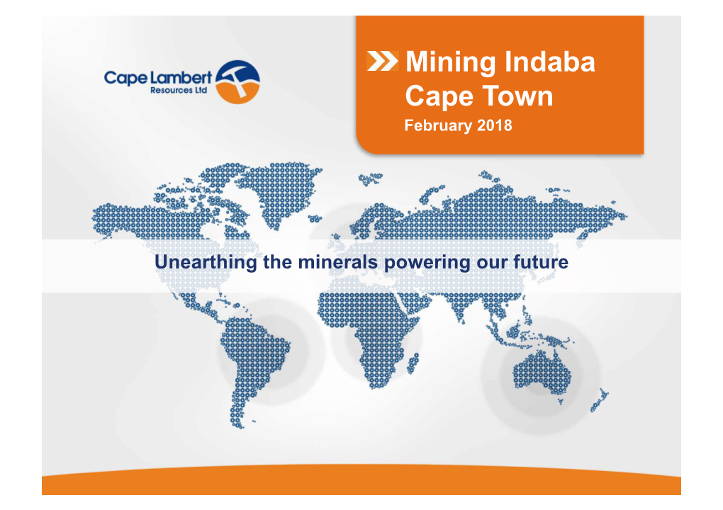 Mining Indaba Cape Town February 2018