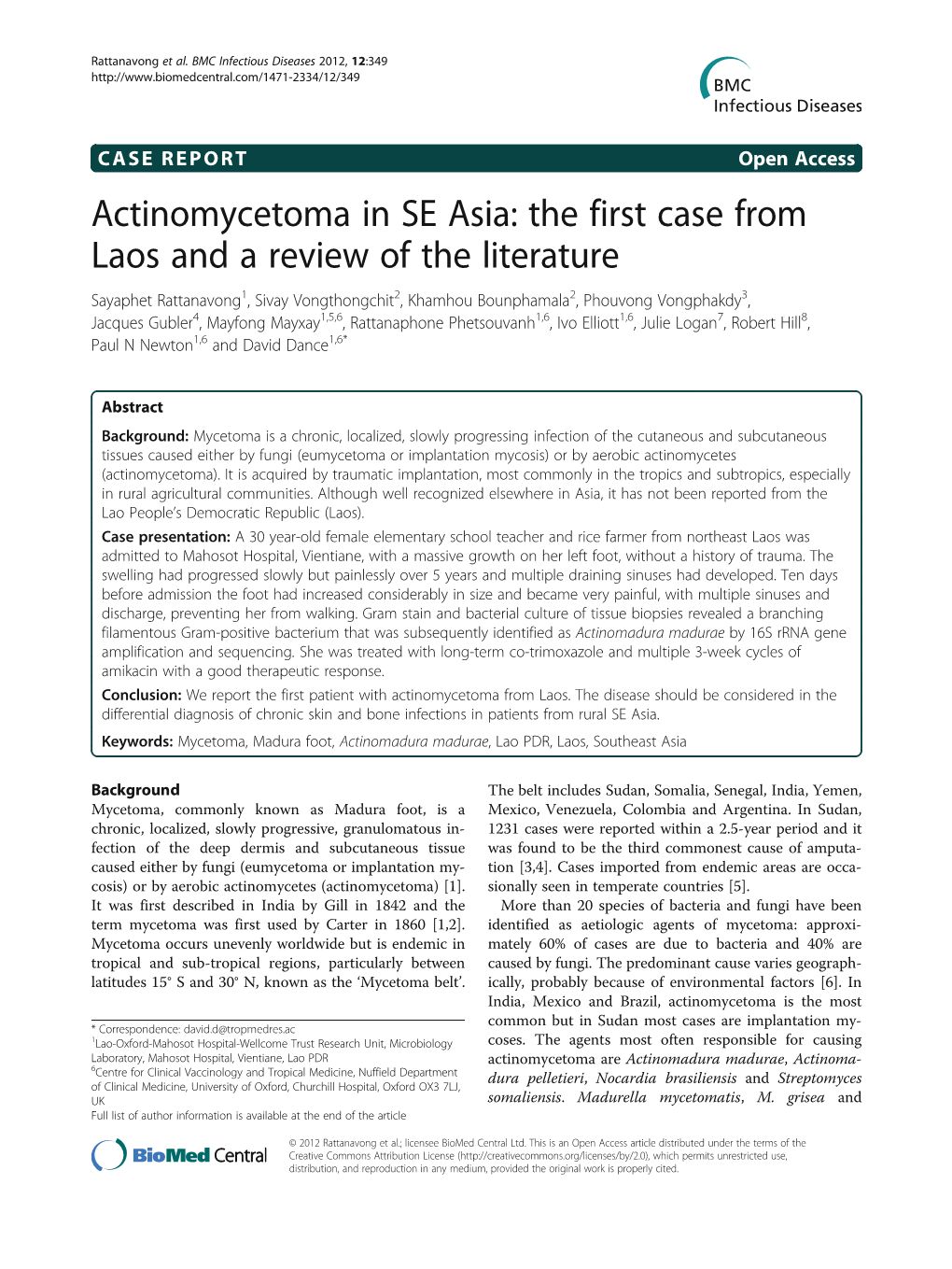 Actinomycetoma in SE Asia