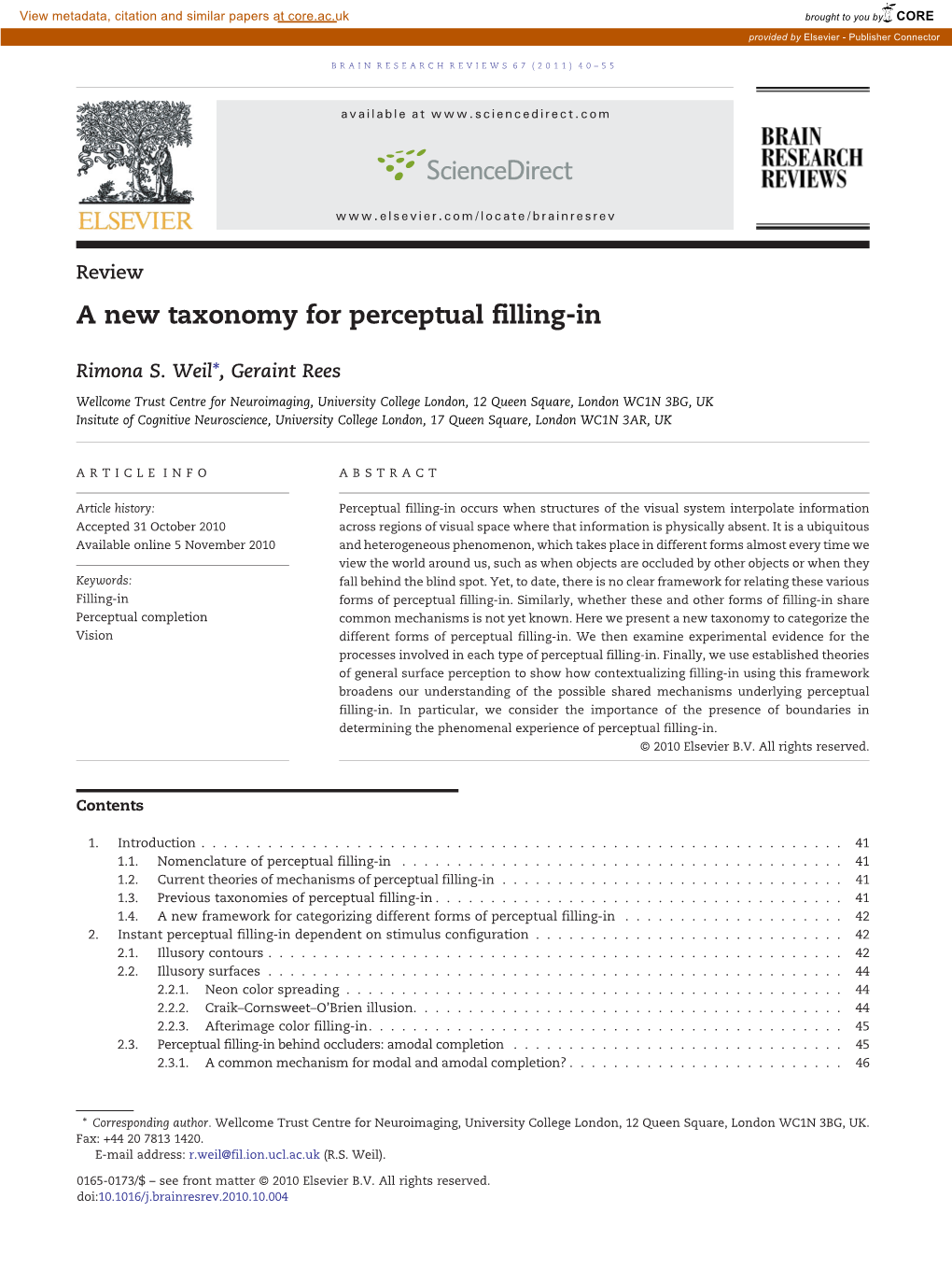 A New Taxonomy for Perceptual Filling-In