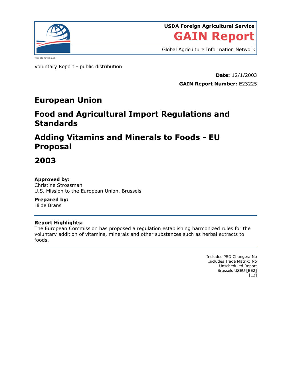 Food and Agricultural Import Regulations and Standards s9