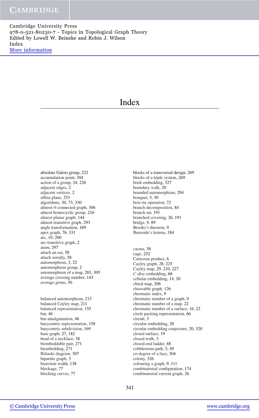 Topics in Topological Graph Theory Edited by Lowell W