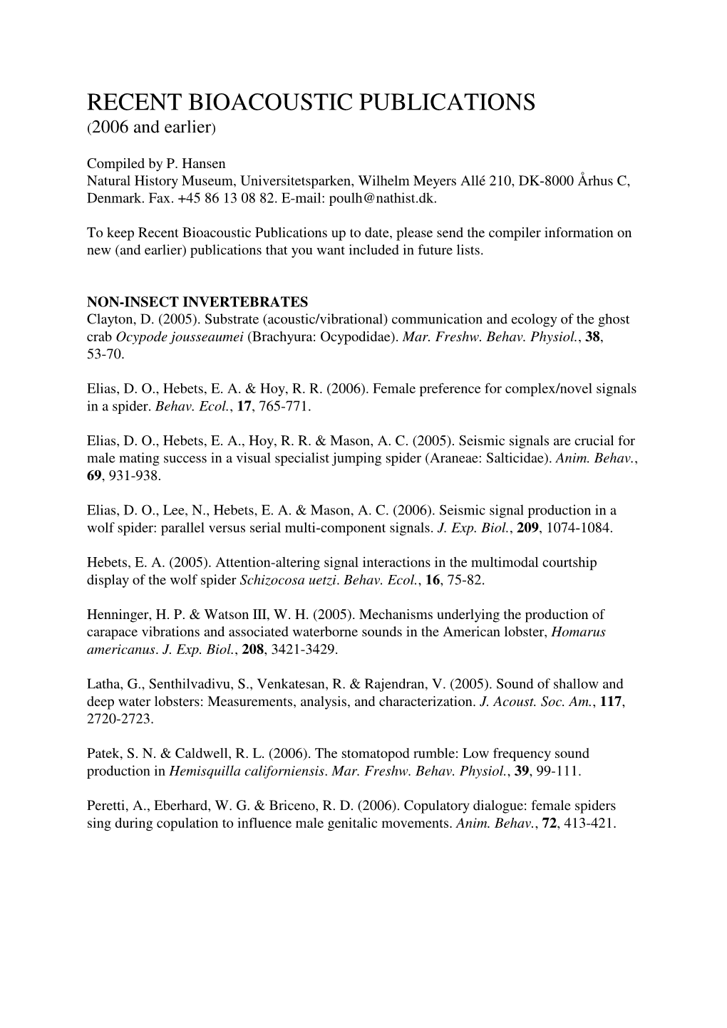 D:\Bioacoustics\Lit 2006\Lit2006wpd-2-Rev 19102007.Wpd